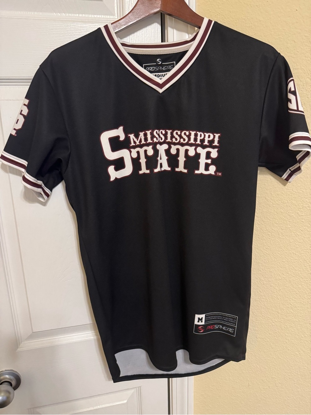 Mississippi State Men's Black & Maroon Short-Sleeve Jersey